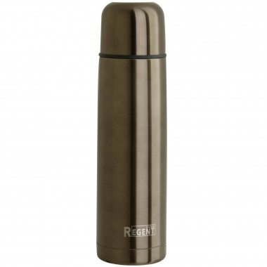 Термос для напитков Regent Bullet 1 литр с клапаном, металлическая колба, цвет бронзовый — Городок мастеров